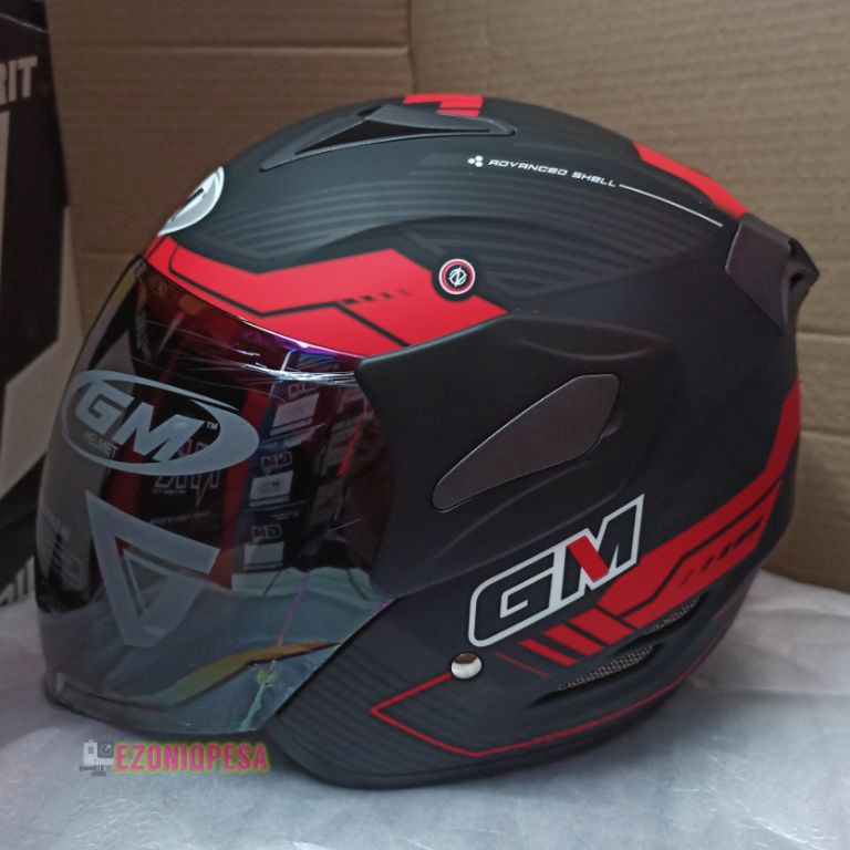 TERMURAH Helm GM FIGHTER Motif VENDER Black Red Doff