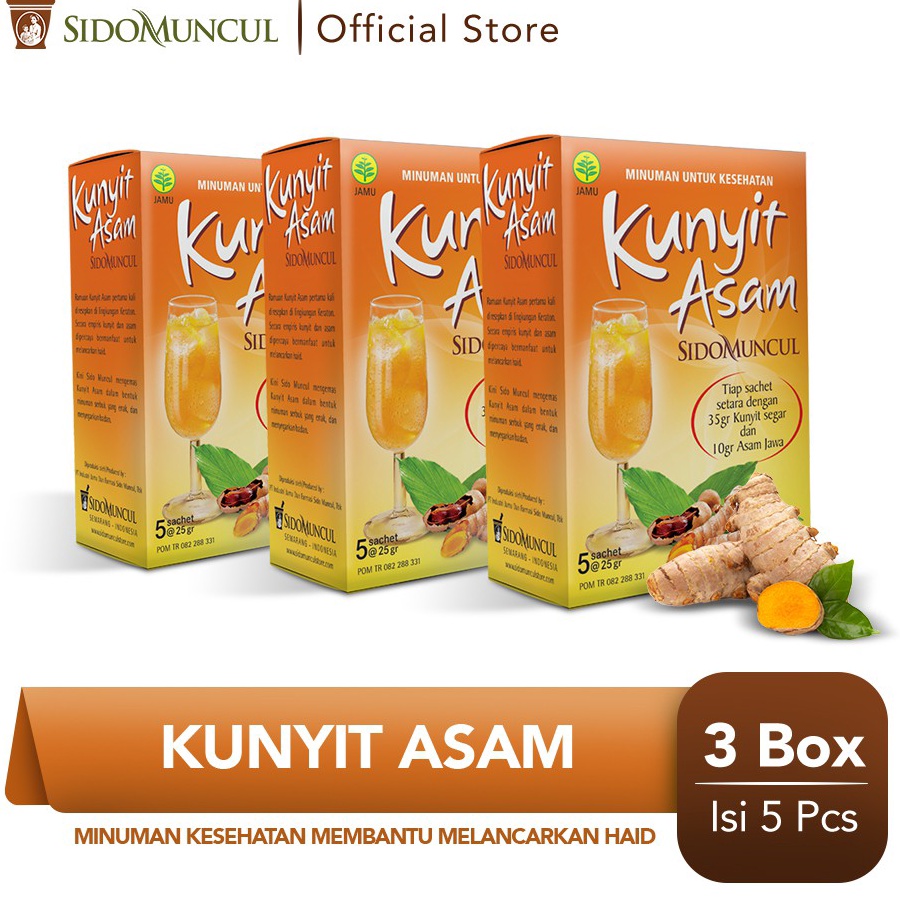 

Grosir Sido Muncul Minuman Kunyit Asam 3x5's - Membantu Melancarkan Haid Best Seller