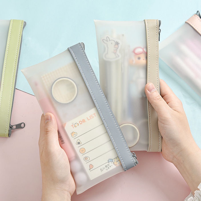 

LBLS1077 ✓ Tepak / Pencil Case Sleting Transparan Strip Warna - 18.5 cm x 10 cm