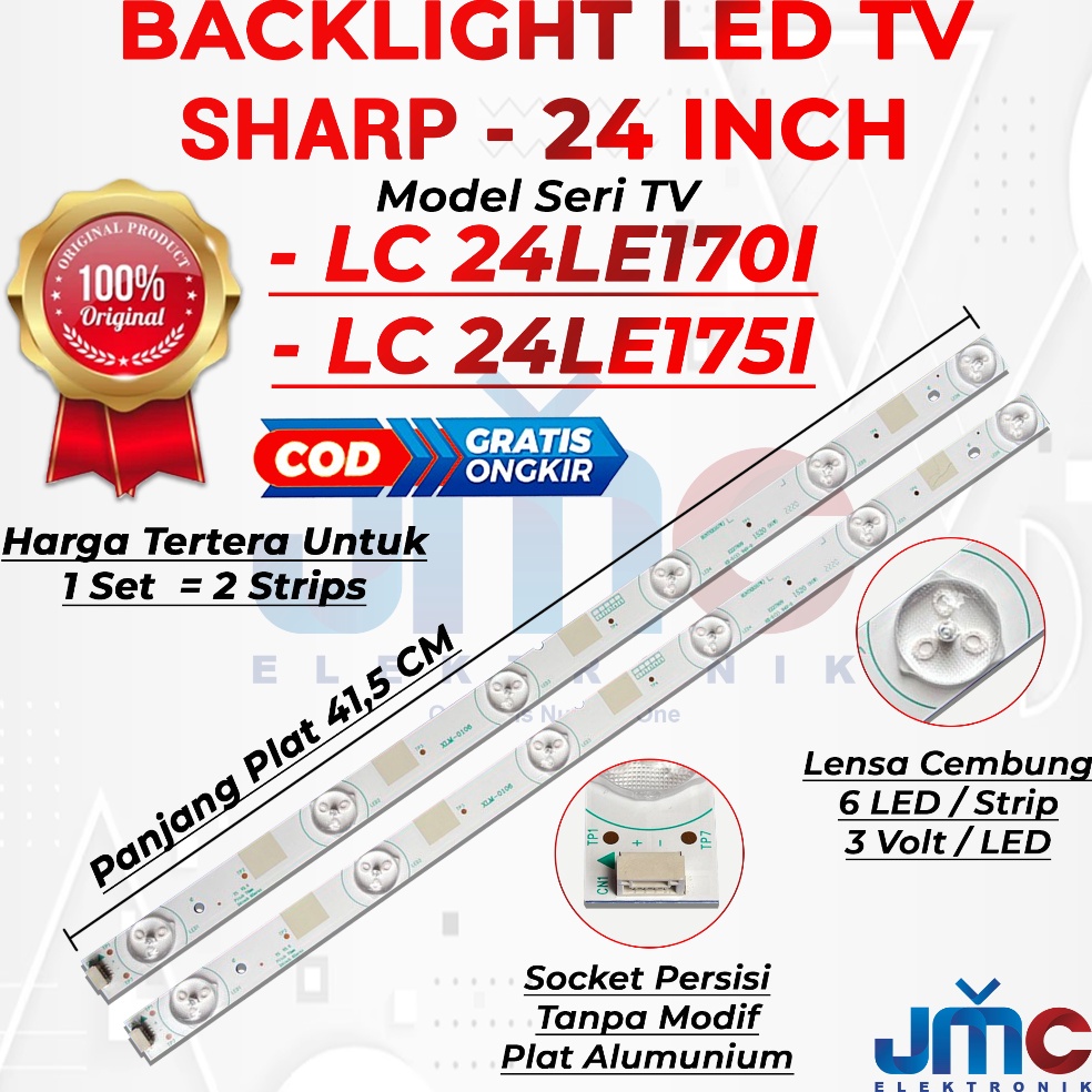 RECOMENDED Backlight Tv Sharp 24 inc LC24Le170 LC24Le175 LC24Le170I LC24Le175I 24Le170I 24LE175I 24l