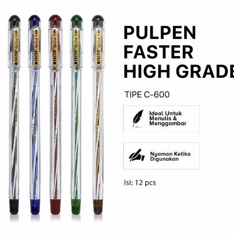 

Bestseller➘ PEN FASTER C600 CABUT [LUSIN -12 PCS] T42 ➳