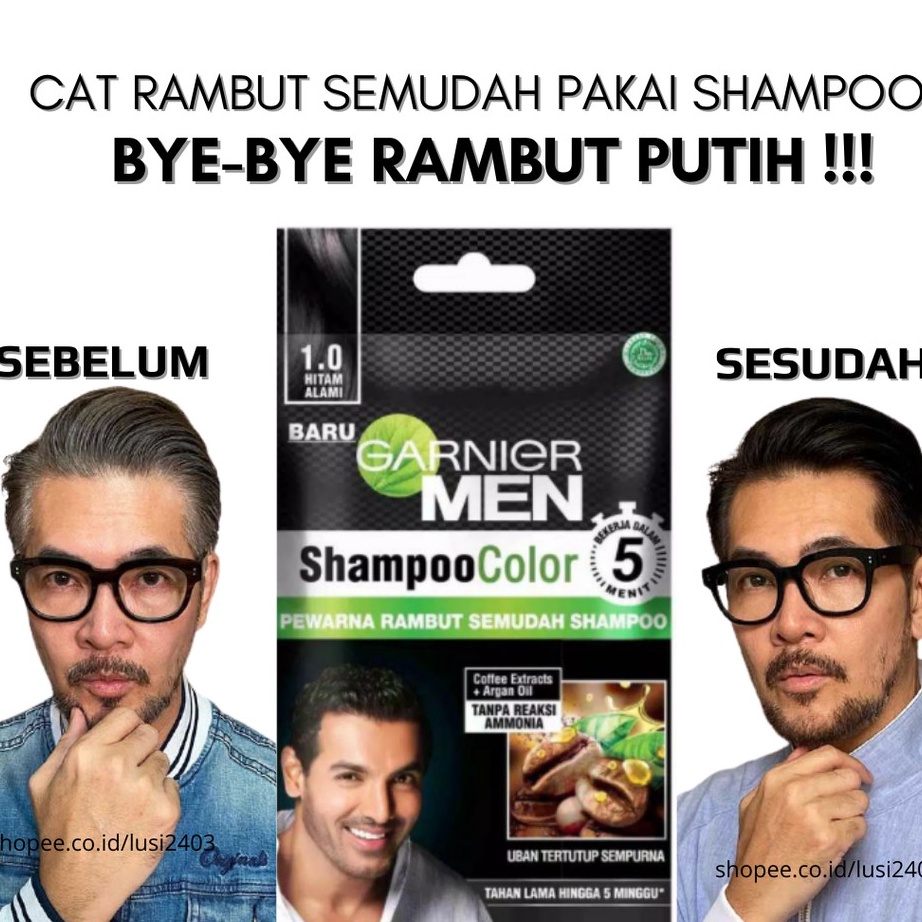 NNBV3987 『Perdana』  Garnier Men Shampoo Color Sachet Pewarna Rambut Pria Laki Uban Semudah Pakai Sha