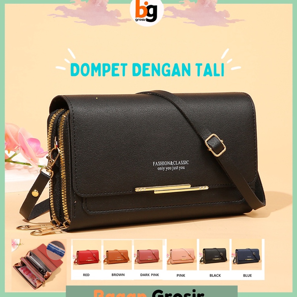 HARGA BERSAHABAT BG / COD / DOMPET SELEMPANG HP WANITA IMPORT BATAM MURAH PESTA KULIT HITAM MANTLE R