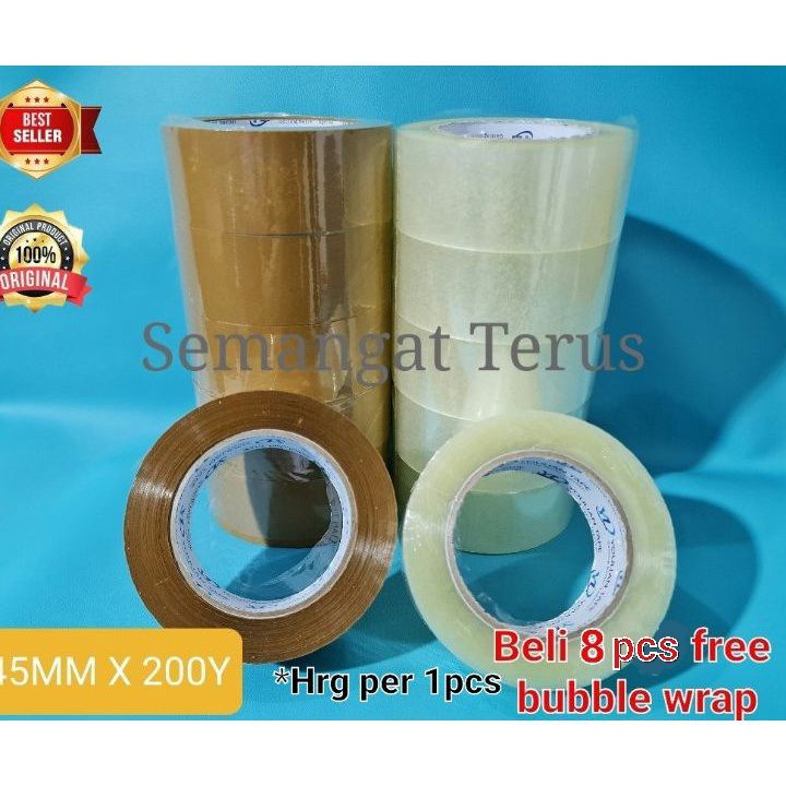 

BYQN7434 8.8 [ YouLian ] Lakban 45mm Bening Coklat 200Y Tape Jumbo Tebal/ Lakban 2 inch bening 200 YARD / Isolasi OPP bening & Isolasi coklat 200Y & 100Y Jumbo / Selotip 200 yard Lengket / Kuat