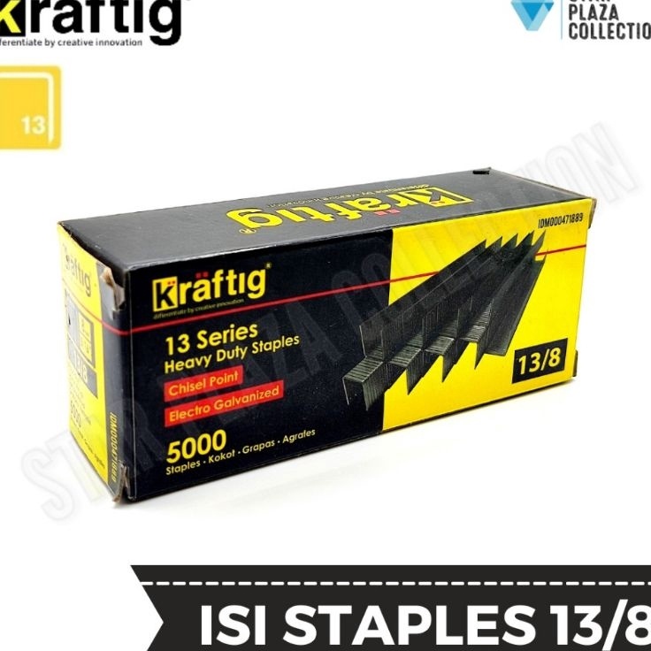 

KVBY6604 Terlaku... Isi Staples Manual / Staples Tembak Guntacker Merek KRAFTIG Original Uk. 13/8mm (8mm) - untuk Pengerjaan Jok Motor, Jok Mobil, Sofa, Funiture, Kayu