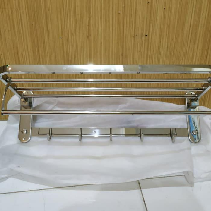 Rak Handuk Lipat/Gantungan Handuk Stainless/Tempat Handuk Kamar Mandi