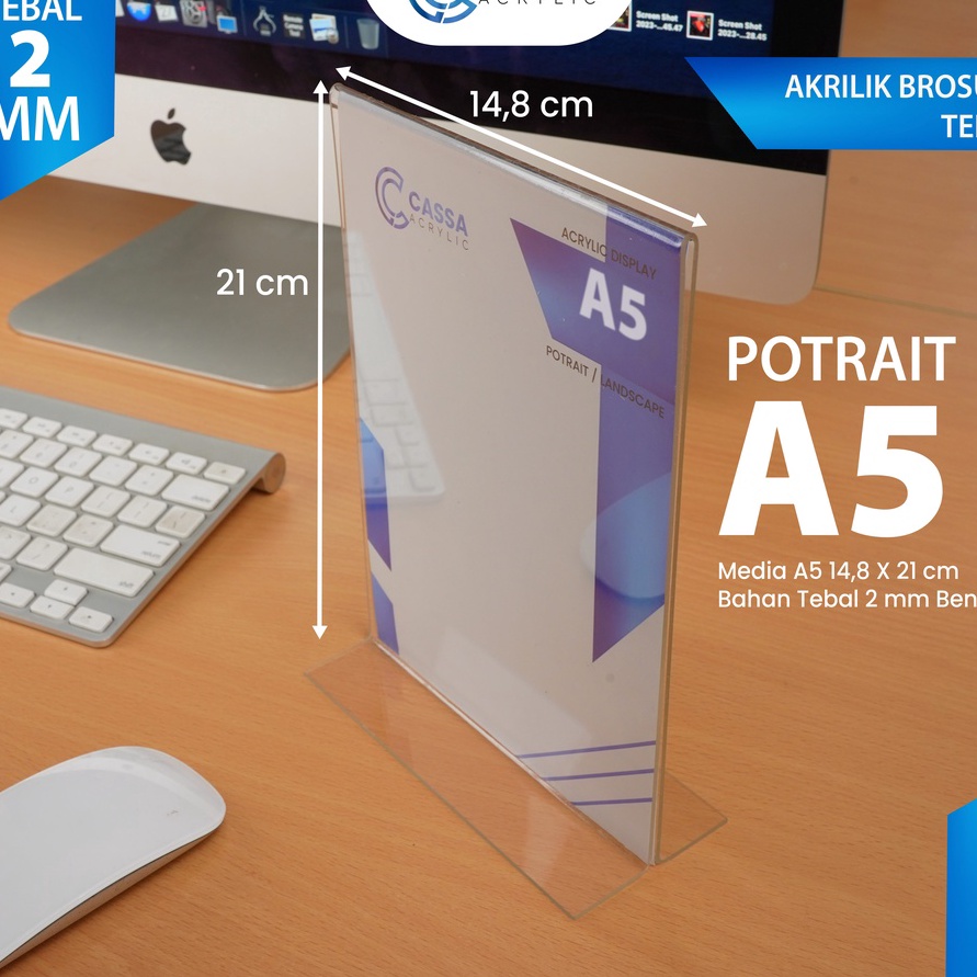 

NZHN1655 Dijamin Ori>/ 【CASSA】TEMPAT BROSUR A5 T POTRAIT / TENT HOLDER / AKRILIK DISPLAY / TENT CARD 2 SISI