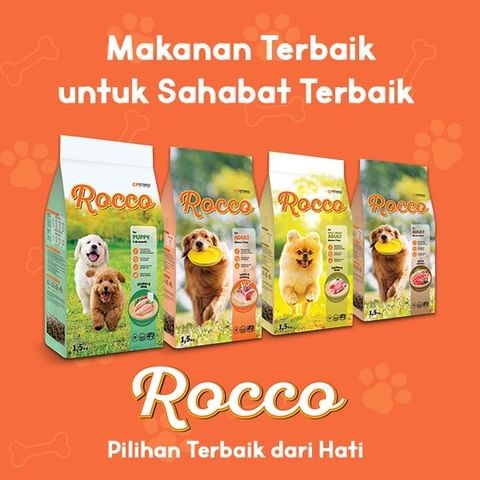 Rocco Dog Food Makanan Anjing Premium Adult Puppy Dog Food Cppetindo Terpercaya