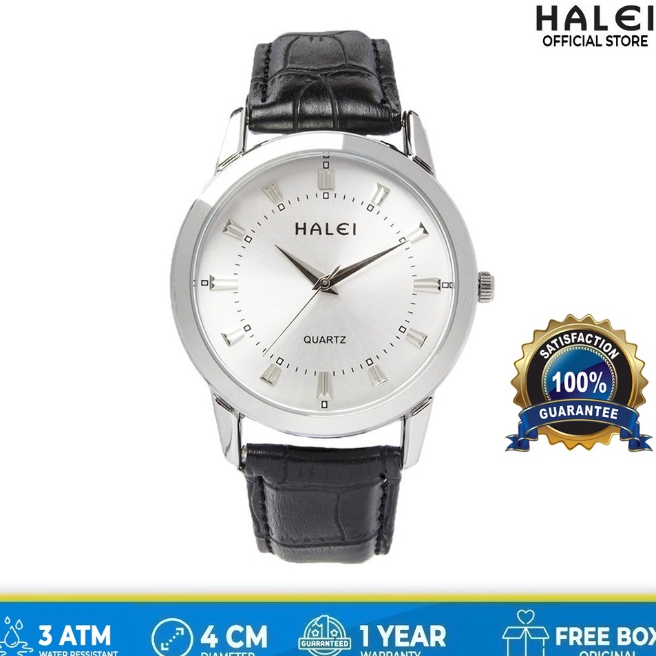 Ready Stock Halei Jam Tangan Pria Casual Halei watch Original Terlaris Kulit Halei Tahan Air Garansi