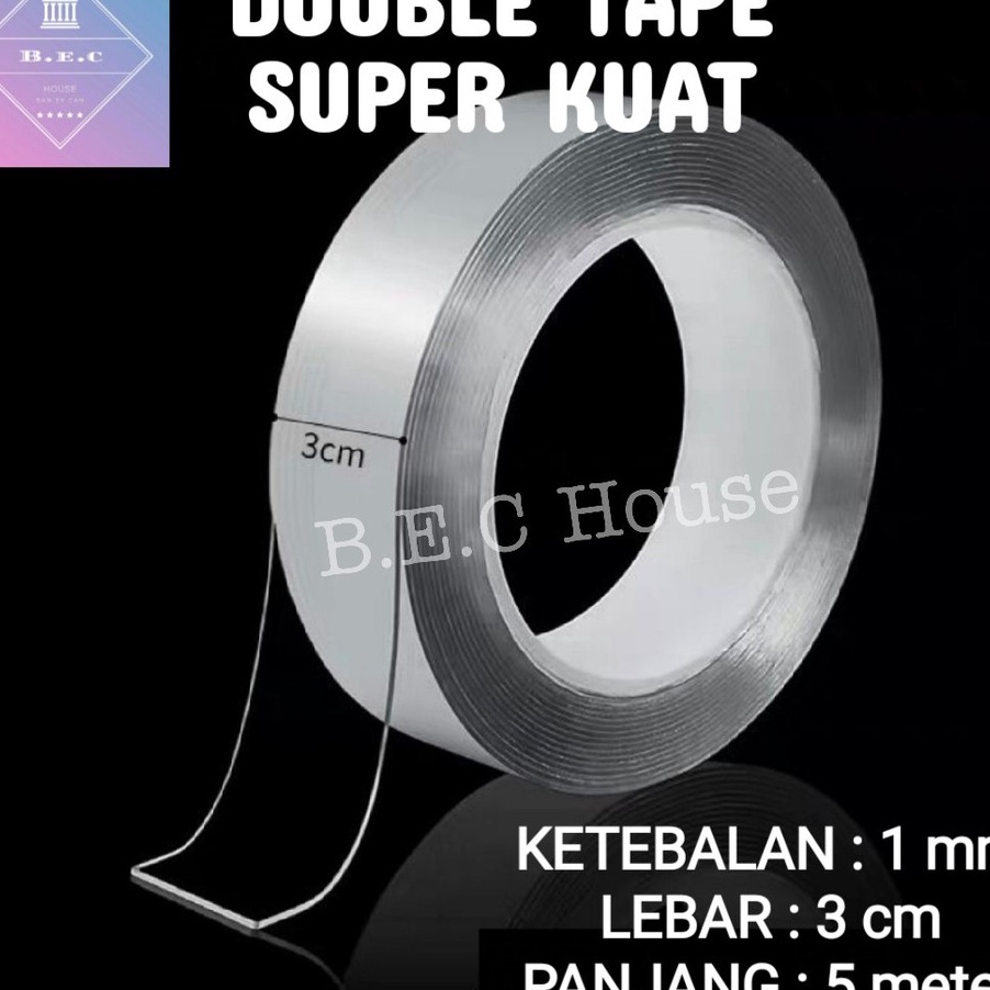 

DFDV6119 Jangan Sampai Kehabisan!!! [180gram][1mmX5meter] Double Tape Nano Tape Ivy Grip Tape Isolasi Selotip 2 Sisi Kuat Dicuci