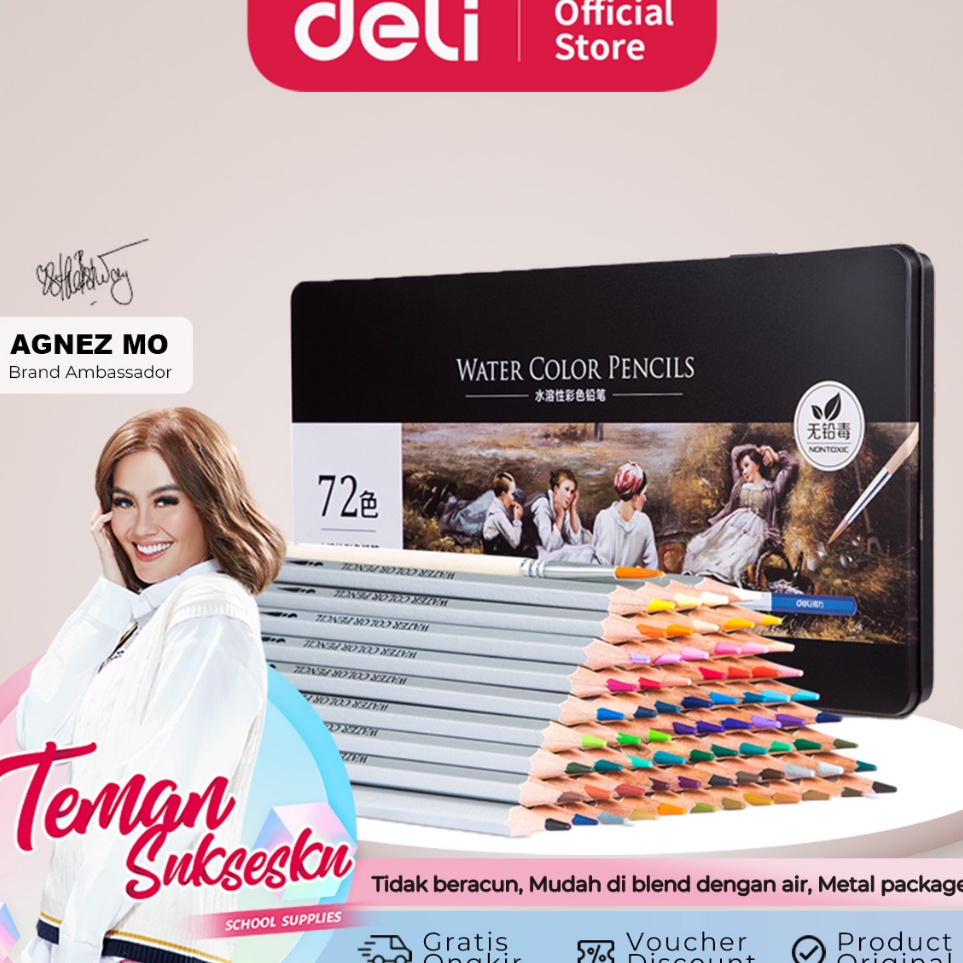 

(JPP ㊛㊠) Deli Pensil Warna 24/36/48/72 WARNA tidak beracun, dapat dicuci dan teknologi hybrid 6521 - virral..!