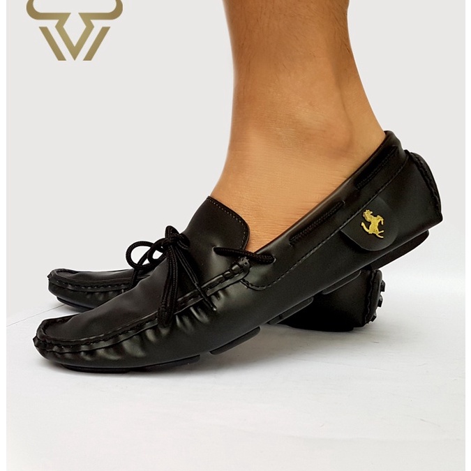 BIG SALE Mr darwis Gold horse slip on pria kulit mr002