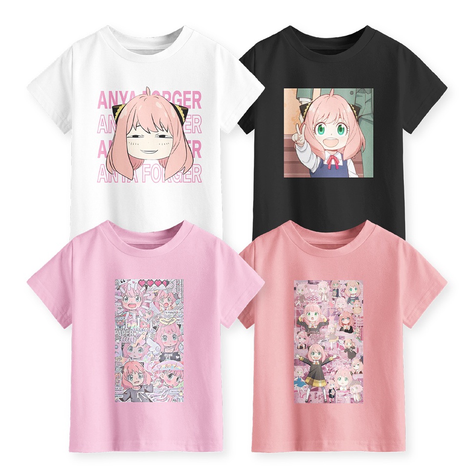 DNXT5966 ORIGINAL% Kaos Anak Perempuan 1-14 Tahun Unisex Kartun Series Motif Anya