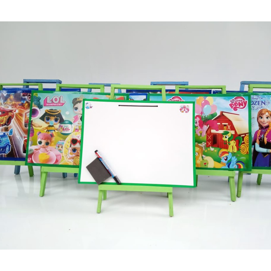 

XNKK2862 ✔✔SALE✔✔ Papan tulis dengan penyangga White board karakter anak Papan tulis dengan penyangga kayu