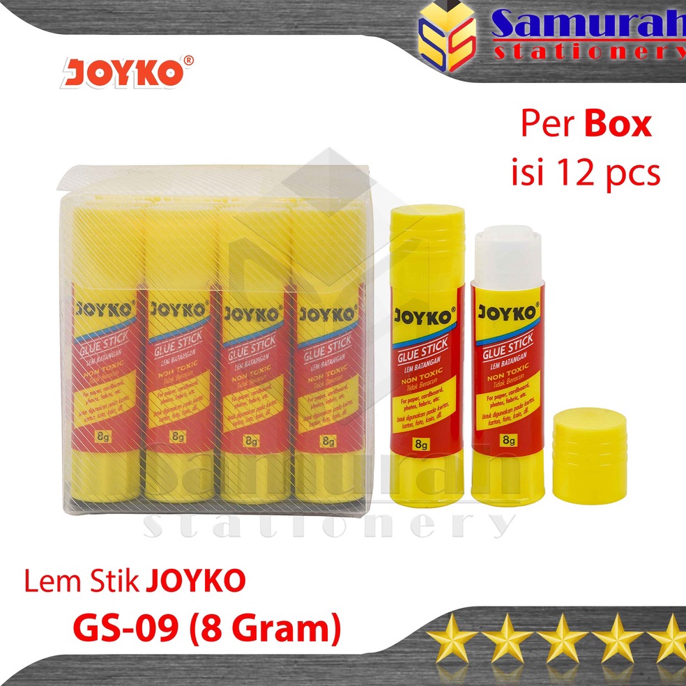 

Terlaris Glue Stick GS-09 Joyko Pendek 1 box isi 12 pcs / Lem Kertas Putar GS 09 8 Gram / Lem Stik Batang 8 Gr Kecil