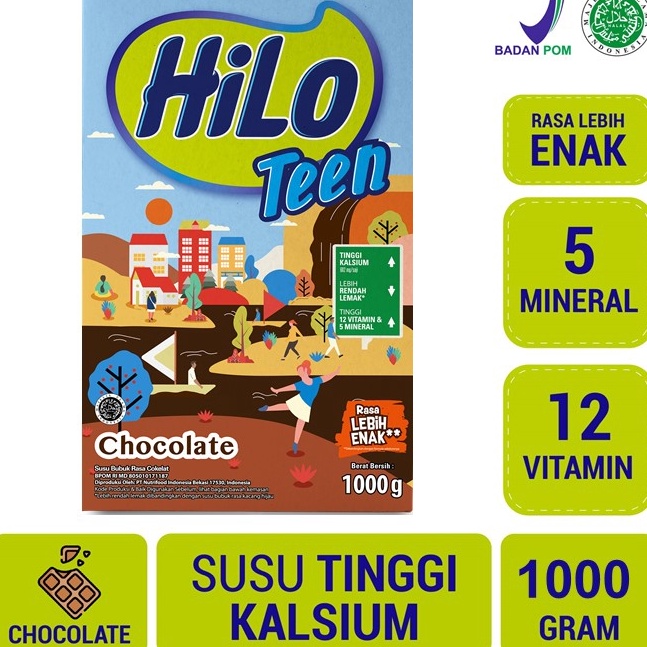 

➣✷✮ HiLo Teen Chocolate 1000 gram - Susu Tinggi Kalsium Baru