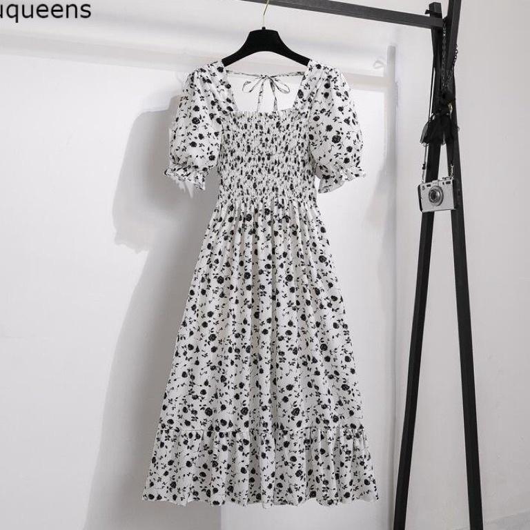 Paling LarisVv2V6 RD FASHION - SMOCKED DRESS / Gaun musim panas kasual baru Lengan pendek smocked dr