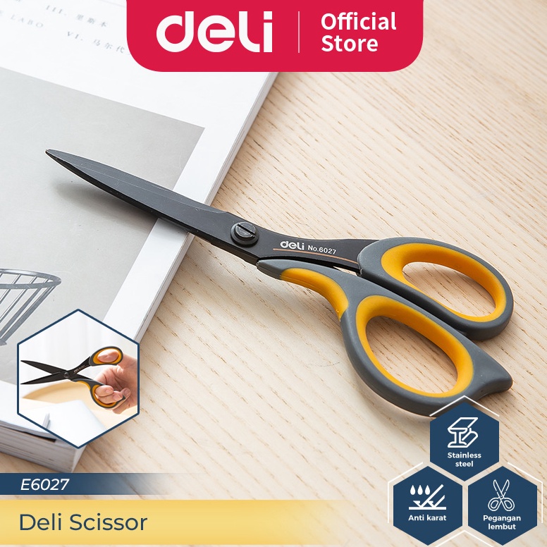 

Termurah Deli Scissor / Gunting Berlapis Teflon Besar/Kecil Anti Karat Desain Ergonomis E6027 E77757