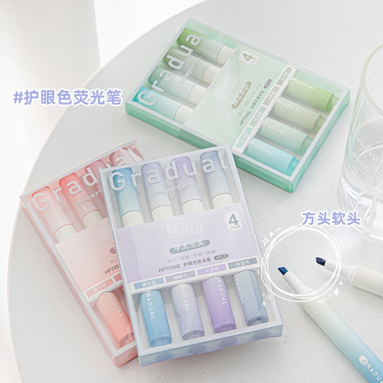 

[PROMO ZKY1] 1 SET ISI 4 HIGHLIGHTER WARNA PASTEL TERANG / 1 SET STABILO HIGHLIGHTER WARNA PASTEL FPE