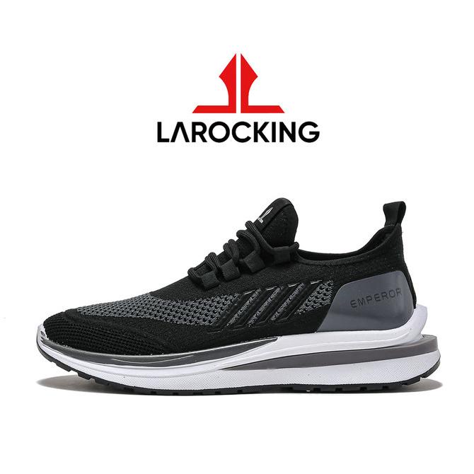 Larocking - Emperor Hitam Abu | Sepatu Sneakers Running Gym Shoes