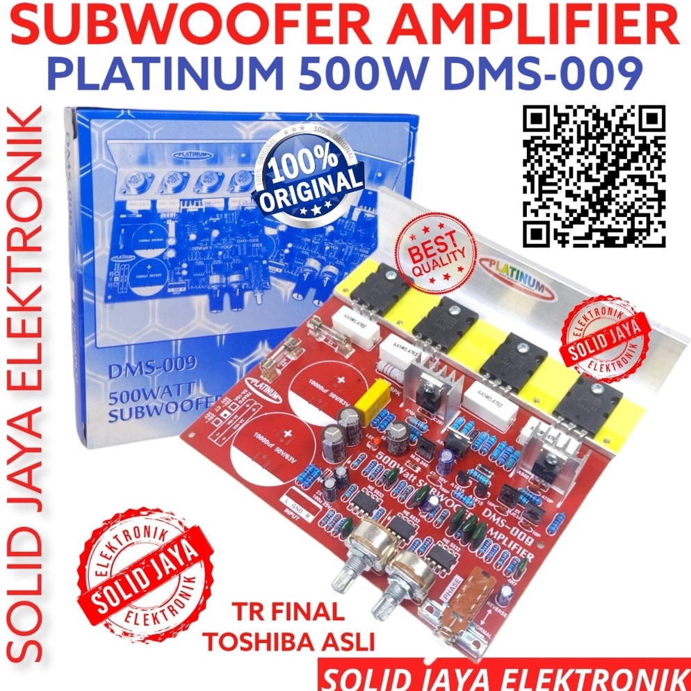 TREND TERBARU KIT POWER SUBWOOFER 500W DMS 009  DMS-009 PLATINUM TR TRANSISTOR FINAL TOSHIBA ASLI AM