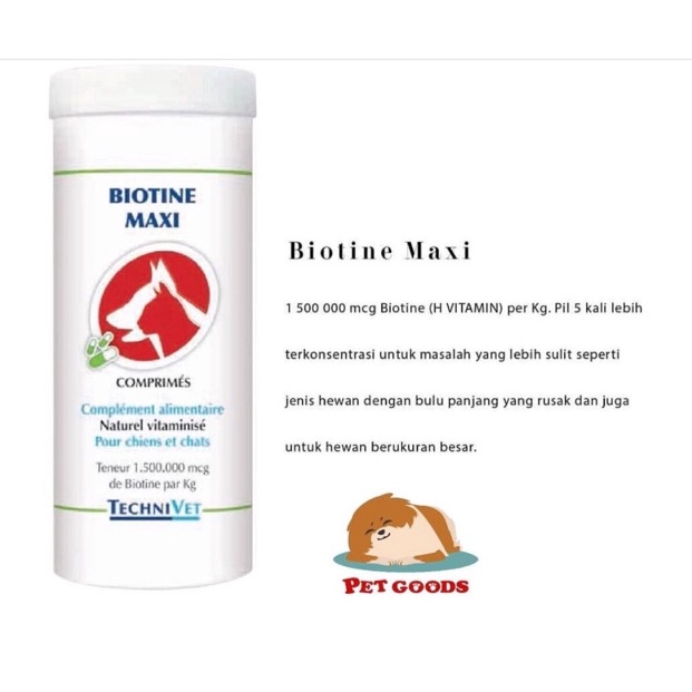 TREN TERBARU Vitamin Bulu Anjing Kucing Biotine Maxi 30 tablet