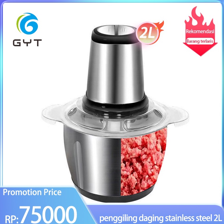 MURAH BANGET GYT Blender Kapsul 2 Liter Stainless steel penggiling daging