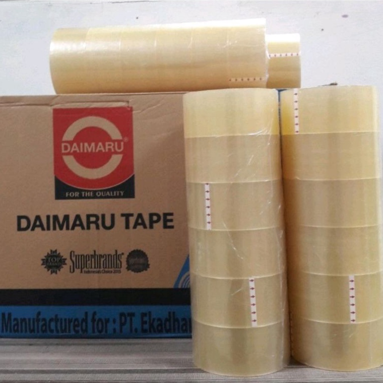 

ZJDK1474 Realpct Lakban Daimaru tebal OPP tape super Murah ready Bening / coklat bisa campur Original Asli