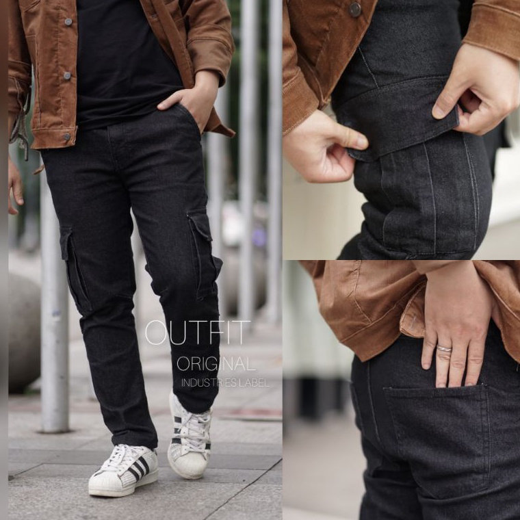 SGRF0677 Ready Stok CARGO JEANS | jeans cargo | kargo jeans pria | cargo denim | celana cargo panjan