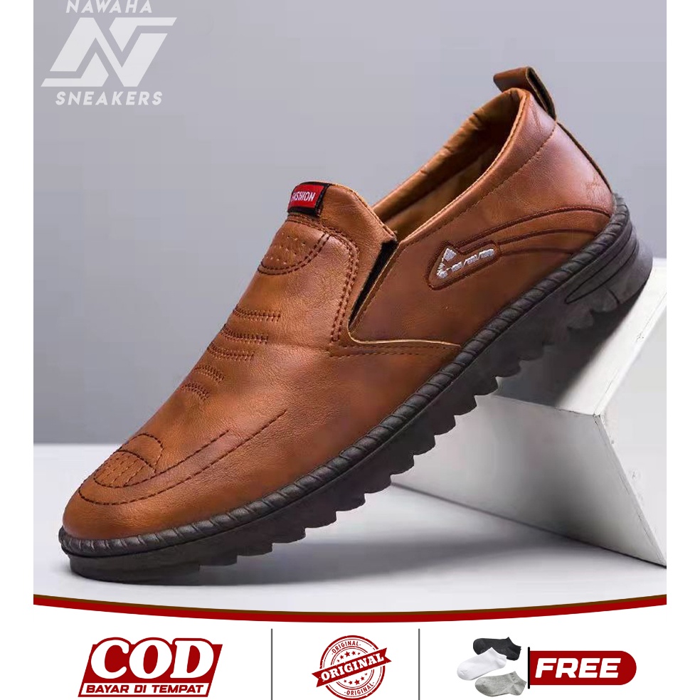 READY Sepatu Pria TERBARU K-20 Sepatu casual pria slip-on sepatu kulit import sepatu pria kulit PU s