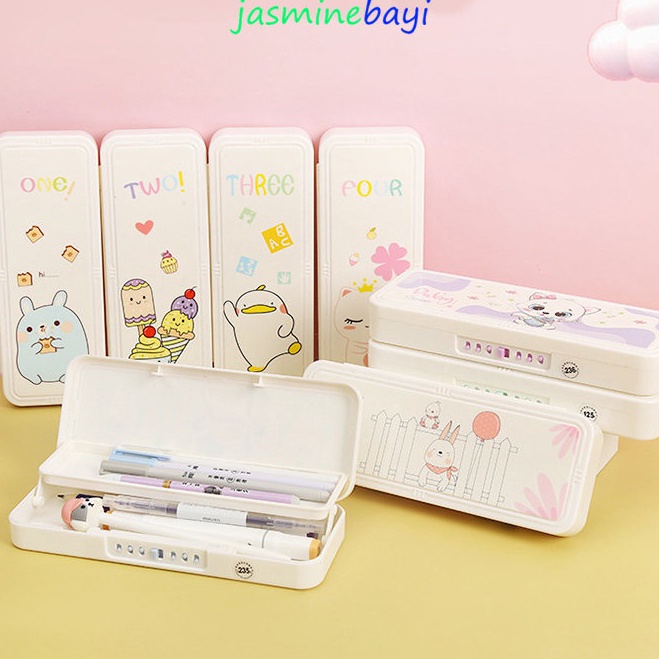 RVWG9042 11.11  Tempat Pensil Anak Aesthetic Transparan Serbaguna Kotak Tepak Pensil Murah Perempuan