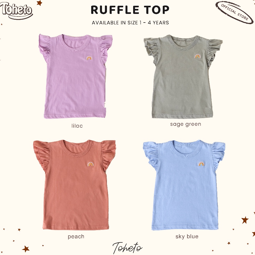 WJYC3931 GROSIR_JAKARTA Promo 6 6 - Toheto - Ruffle Top - Baju Anak Usia 1-4 Tahun