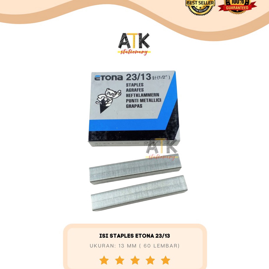 

NDHM2316 >V44859) Isi Staples Etona 23/13 Atk