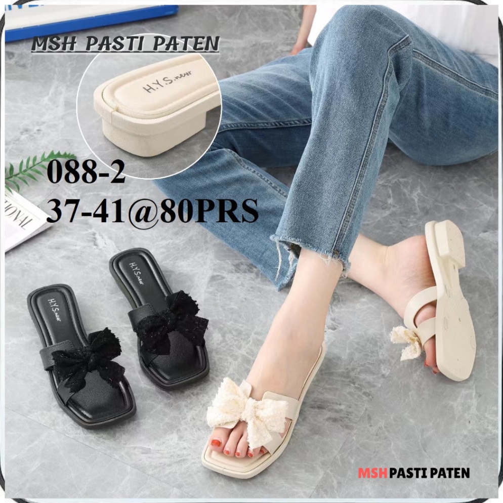 STOK TERBARU Sandal slop impor Sandal flat impor wanita hys ori