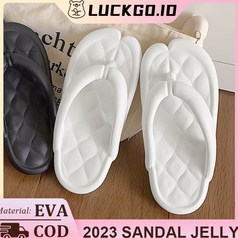 TREN TERBARU Sandal Wanita Terbaru Jelly Karet Sendal Jepit Wanita Kekinian Korea Sendal Selop Rumah