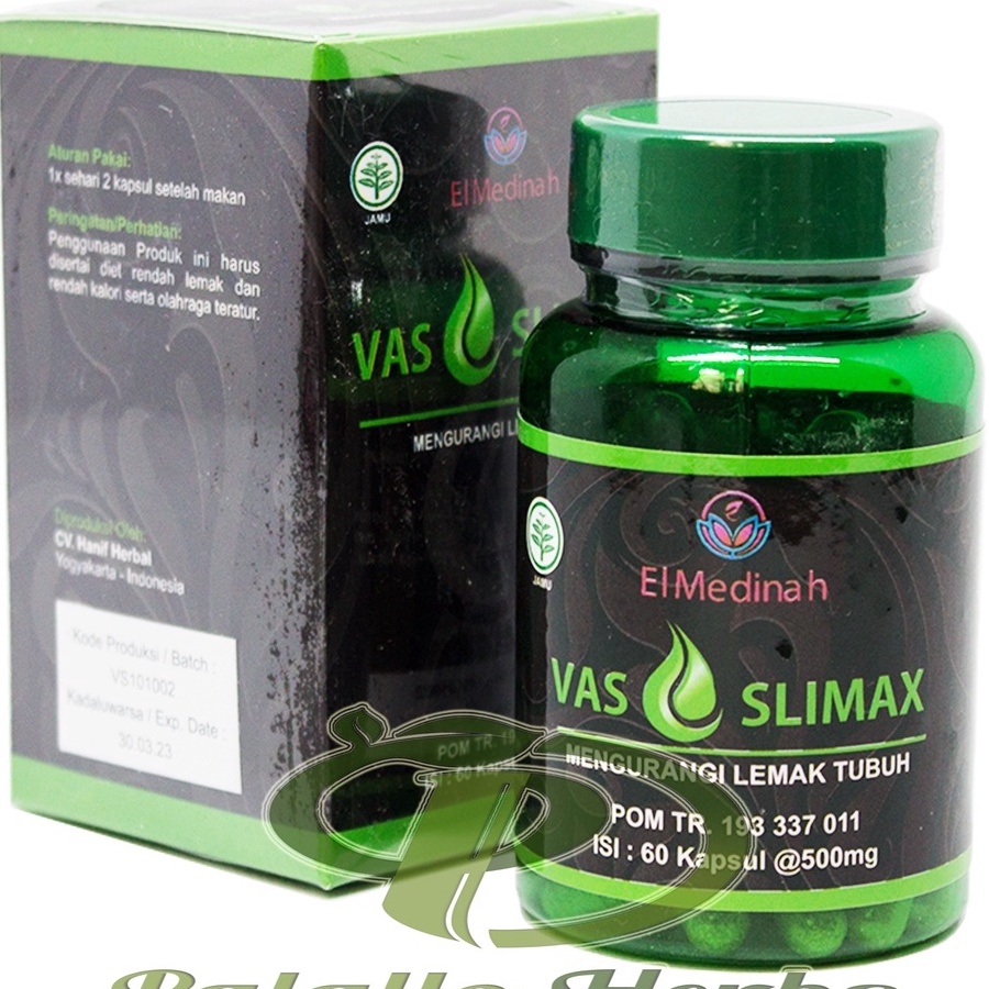 Terlaris Supplement Diet Herbal Diet Langsing Slim Slimfit | Vas Slimax El Medinah 60 kapsul