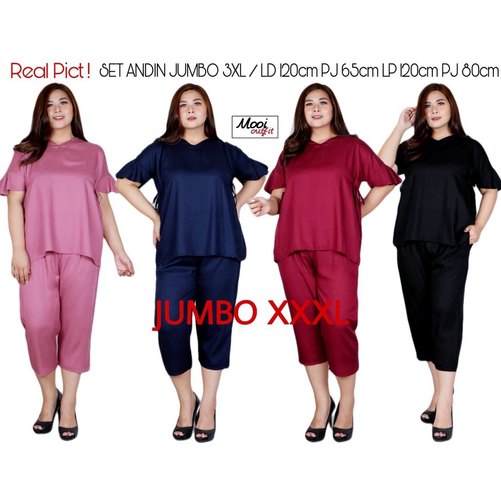 PALING LARIS Setelan Andin Ikatan Cinta Jumbo / Setelan Pendek Jumbo / Setelan Jumbo Wanita Kekinian