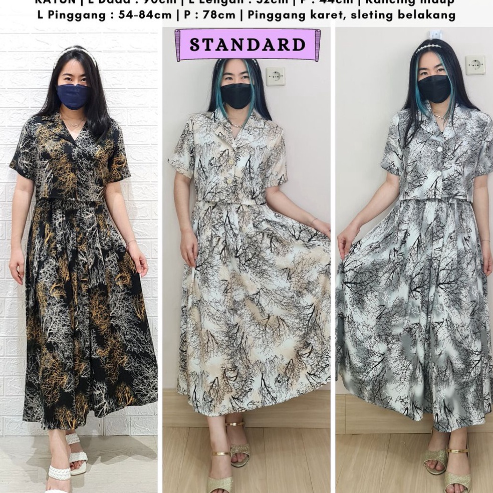 NEW STOCK 4544 roothie button collar skirt one set rok jumbo bigsize