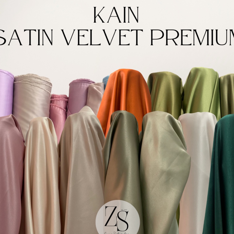 PKVD5087 STAR  Bahan Kain Satin Velvet Premium Furing Kebaya Bisa Untuk Gamis Bahan Bridesmaid Warna