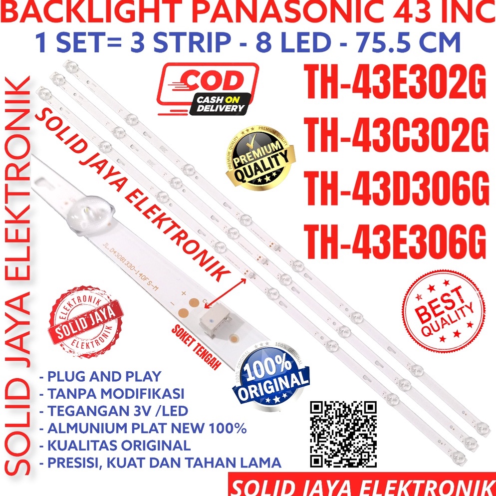 HARGA TERMURAAH BACKLIGHT TV LED PANASONIC 43 INC TH 43E302 43C302 43D306 43E306 43E302G 43C302G 43D