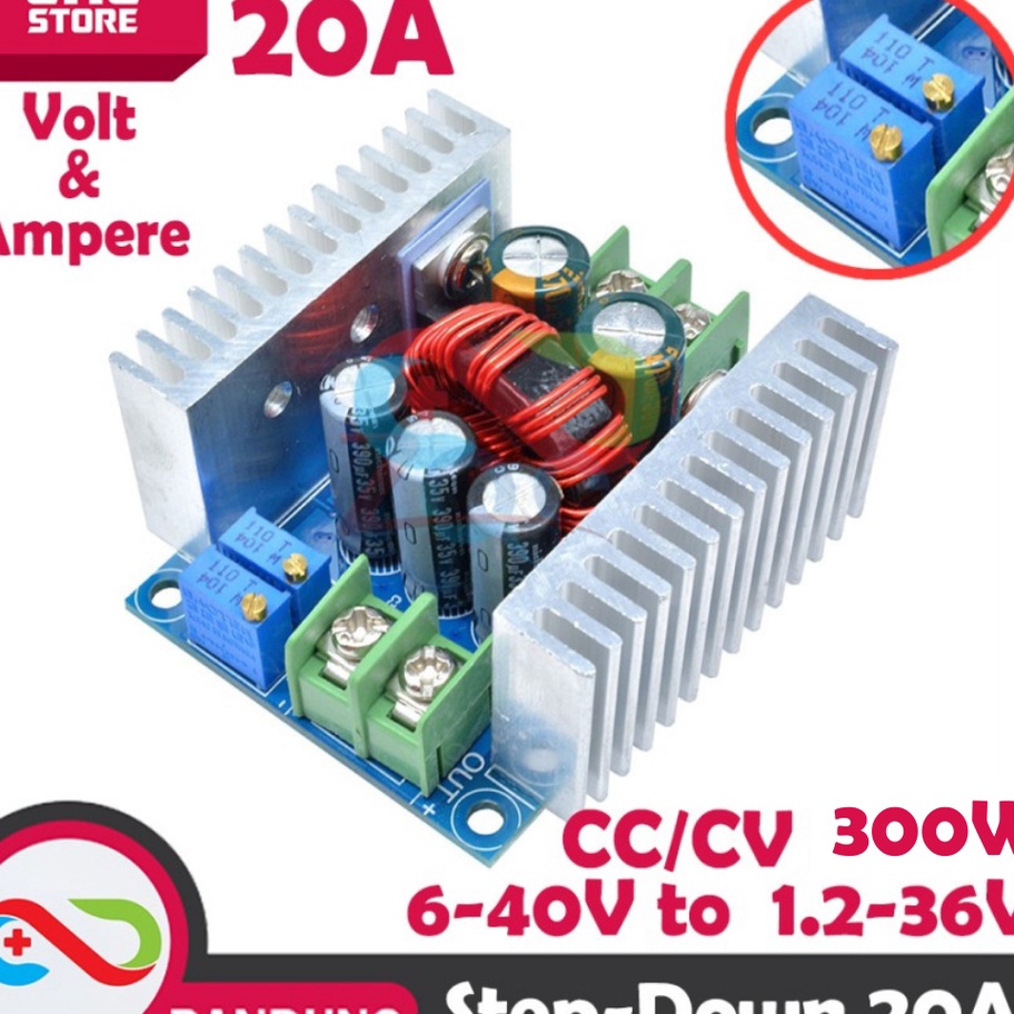 JDDF4524 ORIGINAL%  DC-DC STEP DOWN CA CC ADJUSTABLE BUCK CONVERTER POWER SUPPLY 20A 300W