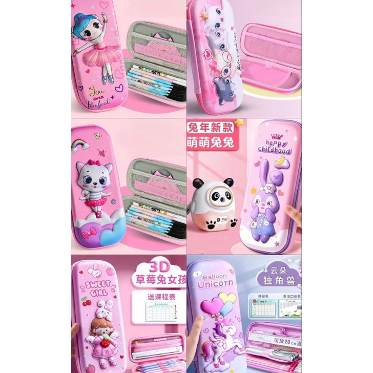 

RSLF4164 ORIGINAL% Tempat Pensil Anak Motif 3D Kotak Pensil Anak Motif Kartun Bahan EVA