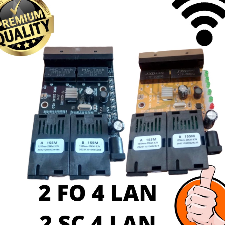 Ready KONVERTER 2 FO 4 LAN PCB CONVERTER 2 SC 4 LAN