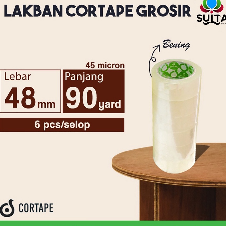 

DTPB6728 8.8 Lakban Cortape Bening 48 mm x 90 yard Setara Daimaru 1 Selop