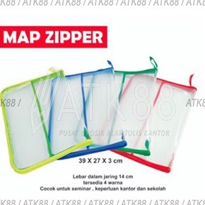 

FWLD8798 (COD )NEW_PRODUCT Map Plastik Resleting Jaring Zipper Bag File F4 Tas Dokumen