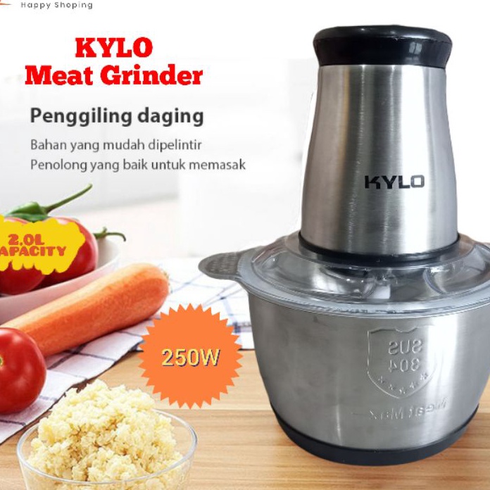KGQS2367 Diskon    BLENDER DAGING STAINLESS/KYLO-801 MEAT GRINDER STAINLESS 2L Kualitas Bagus 250W