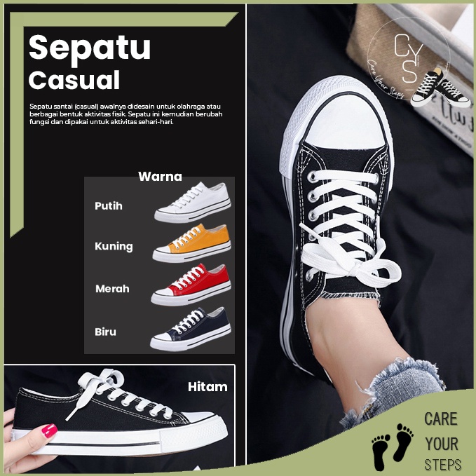 TERBAIK CYS Sepatu Sneakers Pria Sepatu Kasual Kanvas Korea Style Sepatu Sekolah Cowok SPT 06