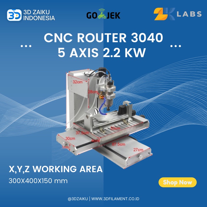 cnc router 3040 5 axis mesin cnc pcb milling with 2.2 kw spindle ziazia1601