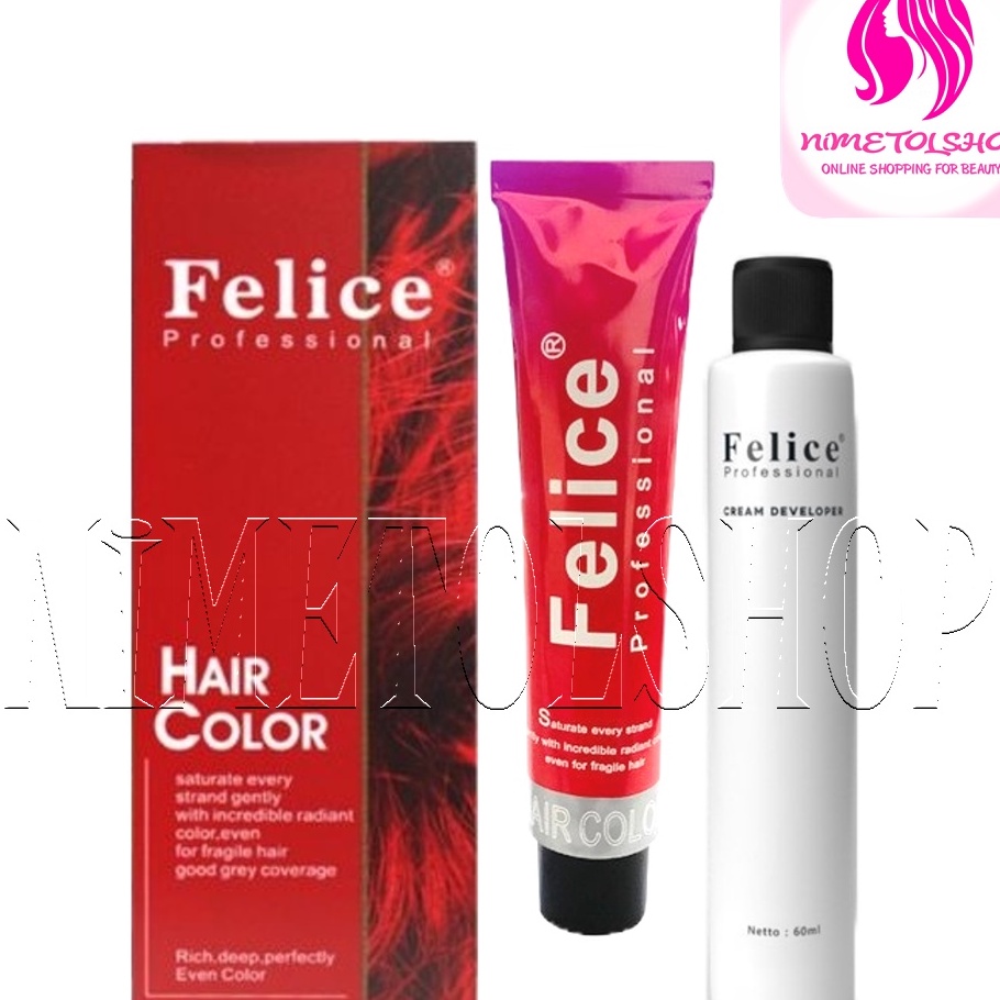 WRSD0645 [PROMO MURAH]  FELICE Professional Hair Color 60ml + 60ml (120ml) - Cat Rambut Permanen Sem