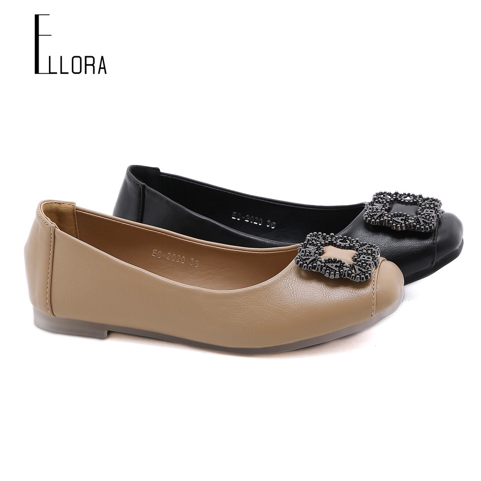 NEW STOCK ELLORA EG-2020 Sepatu Flatshoes Ballerina Sepatu Kerja Wanita Import